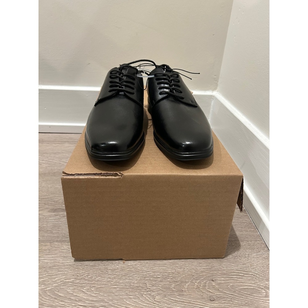 Van Heusen Chester Mens Black Derby Dress Shoes Memory Foam Size 7.5M - Picture 2 of 8